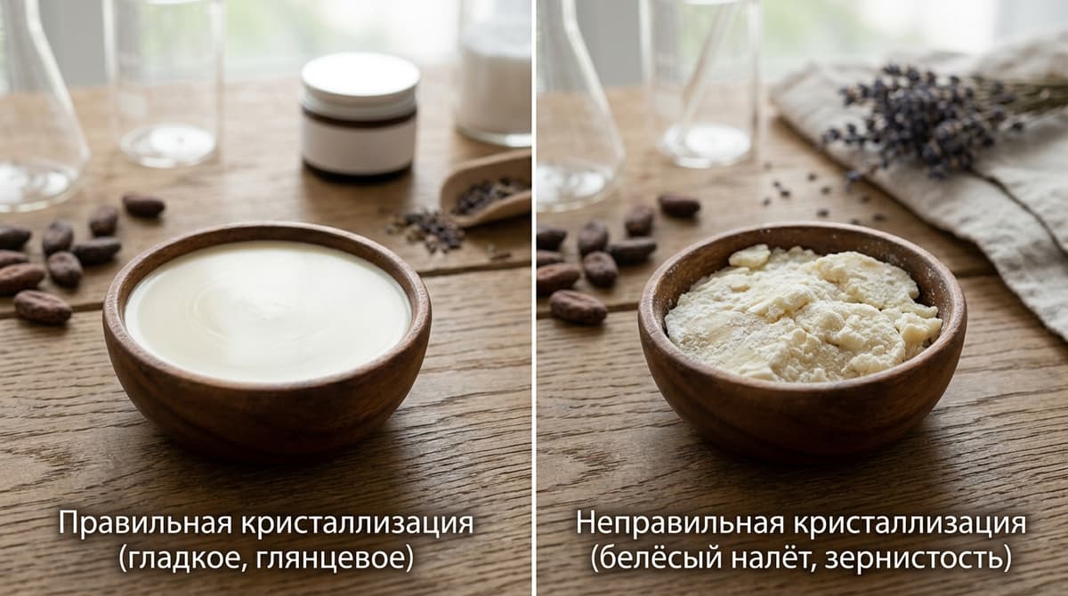 Масло какао: правильная и неправильная кристаллизация